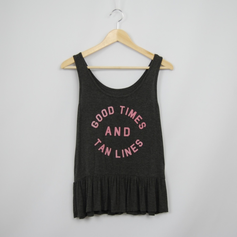 Zoe + Liv Cute Pink Gray Tank Top X Small